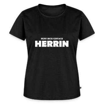 Nenn mich einfach Herrin - Frauen Premium Bio T-Shirt - Schwarz - Vorne - Selfina (174cm)
