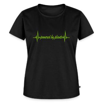 Powered by plants - Frauen Premium Bio T-Shirt - Schwarz - Vorne - Selfina (174cm)