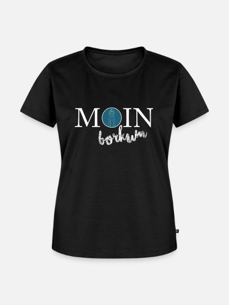 Moin Borkum - Frauen Premium Bio T-Shirt - Schwarz