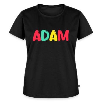 Name - Adam - Frauen Premium Bio T-Shirt - Schwarz - Vorne - Selfina (174cm)