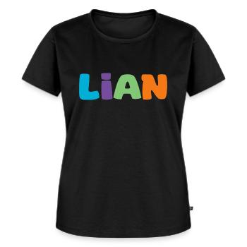 Nom - Lian - T-shirt Premium bio Femme - noir - Devant - Selfina (174cm)