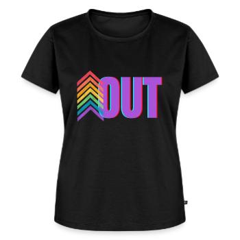 OUT RAINBOW PRIDE - Women's Premium Organic T-shirt - black - Front - Selfina (174cm)