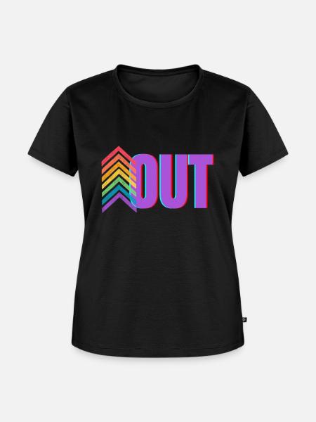 OUT RAINBOW PRIDE - Frauen Premium Bio T-Shirt - Schwarz