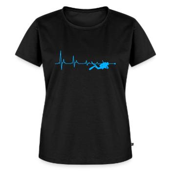 Plongée de coeur plongeur cadeau - T-shirt Premium bio Femme - noir - Devant - Selfina (174cm)