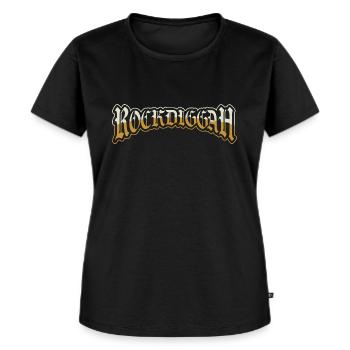 Rockdiggah Rock (Kleidung) Rock Musik - Frauen Premium Bio T-Shirt - Schwarz - Vorne - Selfina (174cm)