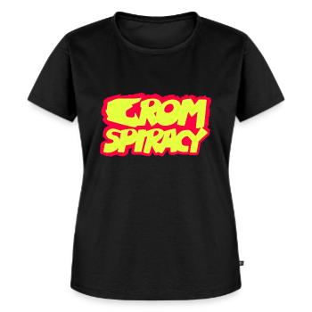 GROMSP! RACY lettering (compact) - Women's Premium Organic T-shirt - black - Front - Selfina (174cm)