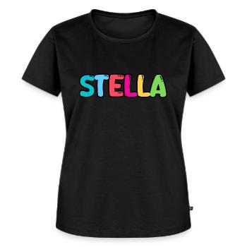 Name - Stella - Women's Premium Organic T-shirt - black - Front - Selfina (174cm)