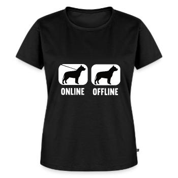 Online Offline Pitbull Pitbullbesitzer Pitbullfan - Frauen Premium Bio T-Shirt - Schwarz - Vorne - Selfina (174cm)