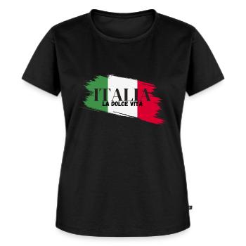 Italia Italien Italy la dolce vita - Frauen Premium Bio T-Shirt - Schwarz - Vorne - Selfina (174cm)