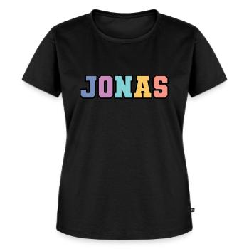 Name - Jonas - Women's Premium Organic T-shirt - black - Front - Selfina (174cm)