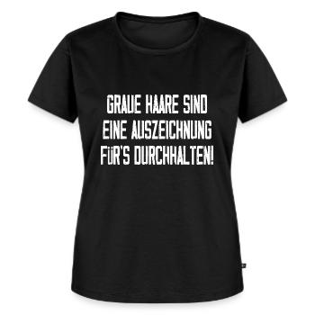 Graue Haare Sind Eine Auszeichnung - Frauen Premium Bio T-Shirt - Schwarz - Vorne - Selfina (174cm)