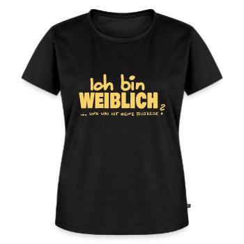 Frauenpower Heldin Frau weiblich - Frauen Premium Bio T-Shirt - Schwarz - Vorne - Selfina (174cm)