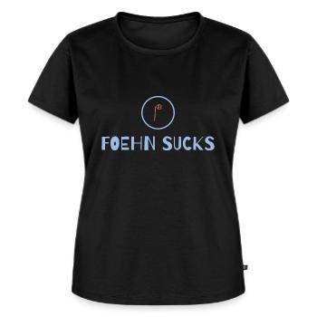 foehn sucks - Frauen Premium Bio T-Shirt - Schwarz - Vorne - Selfina (174cm)
