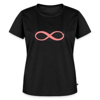 Hotwife infinity pink symbol - Women's Premium Organic T-shirt - black - Front - Selfina (174cm)