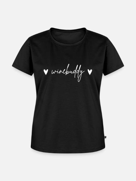 Winebuddy - Weinfreunde | Geschenkidee Weintrinker - Frauen Premium Bio T-Shirt - Schwarz