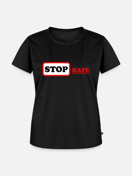 STOP HATE 03 - Frauen Premium Bio T-Shirt - Schwarz