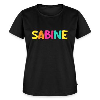 Name - Sabine - Frauen Premium Bio T-Shirt - Schwarz - Vorne - Selfina (174cm)