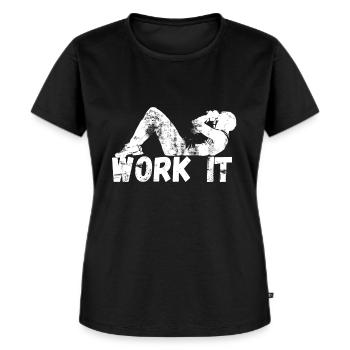 workout fitness gym - Frauen Premium Bio T-Shirt - Schwarz - Vorne - Selfina (174cm)