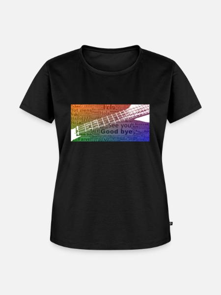 Griffbrett mit Texten - Frauen Premium Bio T-Shirt - Schwarz