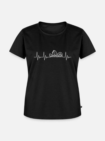Heartbeat Rollercoaster - Frauen Premium Bio T-Shirt - Schwarz