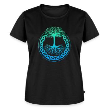 Wikinger Lebensbaum Tree Of Life Vikings - Frauen Premium Bio T-Shirt - Schwarz - Vorne - Selfina (174cm)