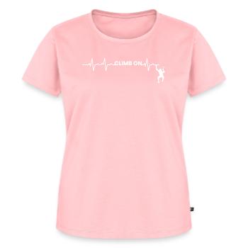 Herzschlag Herzlinie Herzfrequenz Climb On - Frauen Premium Bio T-Shirt - Rosa - Vorne - AI Model Female 172 dark (172cm)