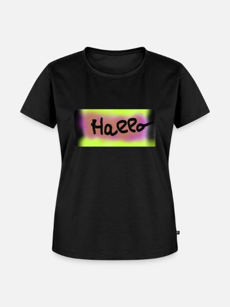 hallo - Frauen Premium Bio T-Shirt - Schwarz