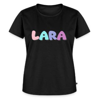 Name - Lara - Women's Premium Organic T-shirt - black - Front - Selfina (174cm)