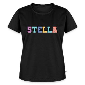 Name - Stella - Women's Premium Organic T-shirt - black - Front - Selfina (174cm)