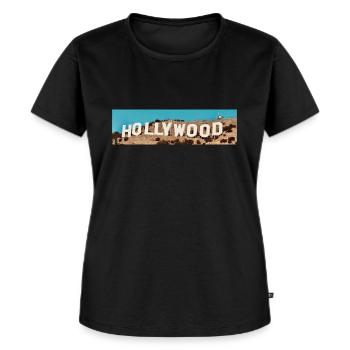 Hollywood - Frauen Premium Bio T-Shirt - Schwarz - Vorne - Selfina (174cm)