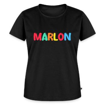 Name - Marlon - Women's Premium Organic T-shirt - black - Front - Selfina (174cm)