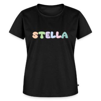 Name - Stella - Women's Premium Organic T-shirt - black - Front - Selfina (174cm)