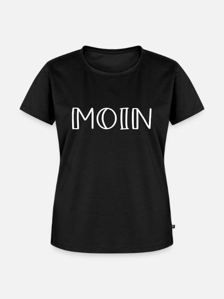 Moin Spruch Humor - Frauen Premium Bio T-Shirt - Schwarz