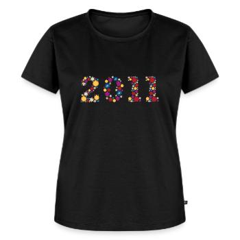 Flowers 2011 - Women's Premium Organic T-shirt - black - Front - Selfina (174cm)
