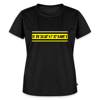 Wstfln Stadion Dortmund Koordinaten - Frauen Premium Bio T-Shirt - Schwarz - Vorne - Selfina (174cm)