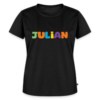 Name - Julian - Women's Premium Organic T-shirt - black - Front - Selfina (174cm)