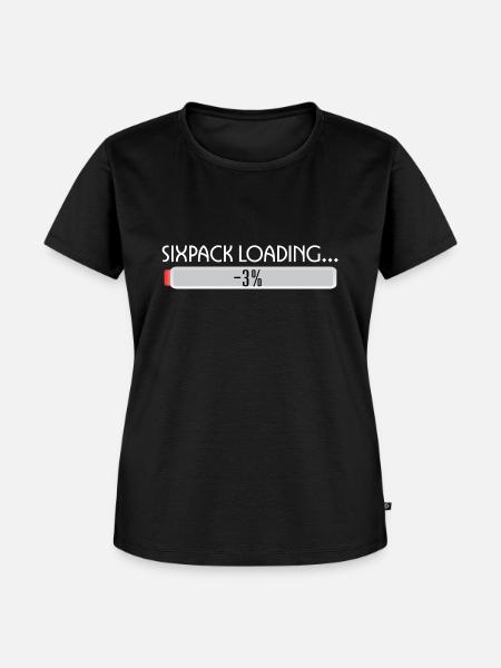 SIXPACK LOADING-2 - Frauen Premium Bio T-Shirt - Schwarz