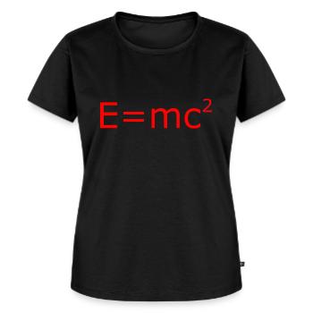 E=mc² Rot - Frauen Premium Bio T-Shirt - Schwarz - Vorne - Selfina (174cm)