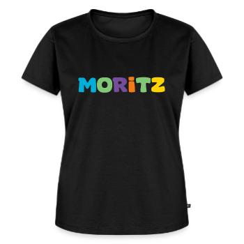 Nom - Moritz - T-shirt Premium bio Femme - noir - Devant - Selfina (174cm)