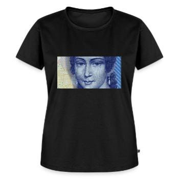 100 Mark - Frauen Premium Bio T-Shirt - Schwarz - Vorne - Selfina (174cm)