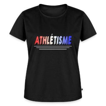 Athlétisme cadeau personnalisé humour - T-shirt Premium bio Femme - noir - Devant - Selfina (174cm)