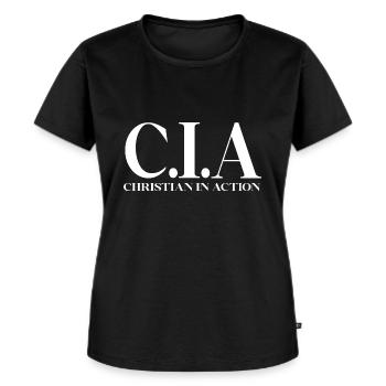 cia christliches Zitat lustig - Frauen Premium Bio T-Shirt - Schwarz - Vorne - Selfina (174cm)