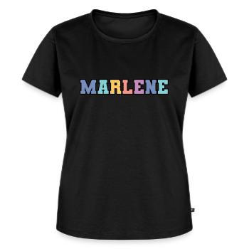 Nom - Marlene - T-shirt Premium bio Femme - noir - Devant - Selfina (174cm)