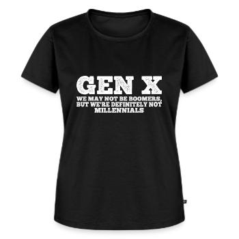 Gen X FAFO Génération X - T-shirt Premium bio Femme - noir - Devant - Selfina (174cm)