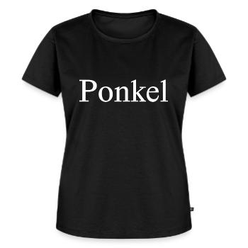 Ponkel - cooler Patenonkel - Frauen Premium Bio T-Shirt - Schwarz - Vorne - Selfina (174cm)
