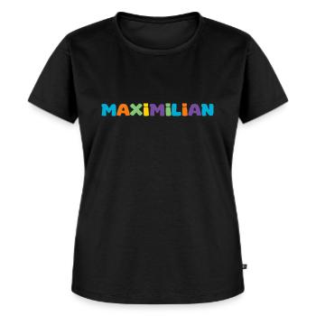 Name - Maximilian - Women's Premium Organic T-shirt - black - Front - Selfina (174cm)