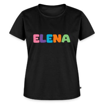 Naam - Elena - Vrouwen Premium Bio T-shirt - zwart - Voor - Selfina (174cm)