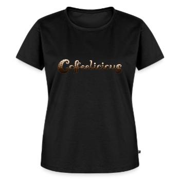 Coffeelicious (en anglais seulement) - T-shirt Premium bio Femme - noir - Devant - Selfina (174cm)