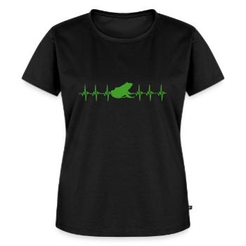Frosch Herzschlag Amphibie Haustier - Frauen Premium Bio T-Shirt - Schwarz - Vorne - Selfina (174cm)