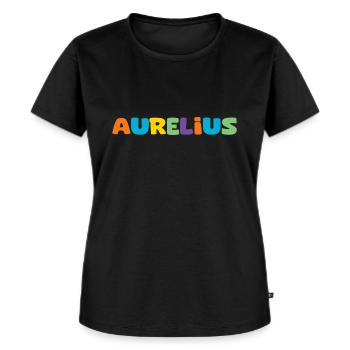 Name - Aurelius - Women's Premium Organic T-shirt - black - Front - Selfina (174cm)